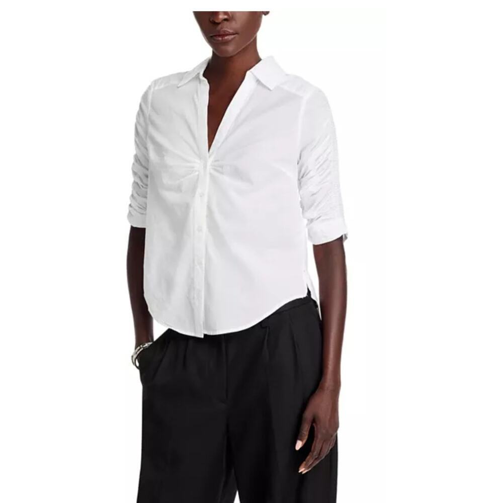 Veronica Beard Porta White Button Down Cotton Ladies Size Small Blouse